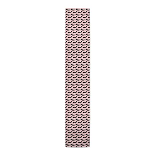 90" Bats On Pink Pattern Poly Twill Table Runner